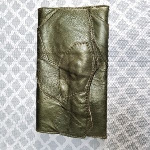 Custom Leather Olive Clutch